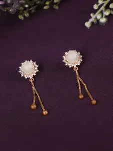 ZINU Rose Gold Contemporary Studs Earrings