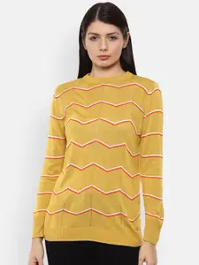 Van Heusen Woman Women Yellow & Orange Printed Pullover