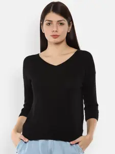 Van Heusen Woman Women Black Acrylic Pullover