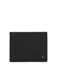 Van Heusen Van Heusen Men Black Textured Leather Two Fold Wallet