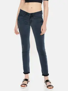 Pepe Jeans Women Navy Regular Fit Mid-Rise Clean Look Stretchable Jeans