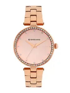 GIORDANO Women Rose Gold-Toned Dial Bracelet Style Straps Analogue Watch - A2079-33