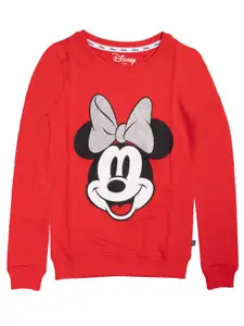 KINSEY Girls Red Minnie Mouse Printed Sweatshirt