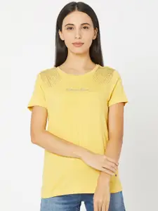SPYKAR Women Yellow T-shirt