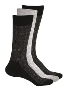 LOUIS STITCH Men Pack Of 3 Egyptian Patterned Full Length Antimicrobial Socks