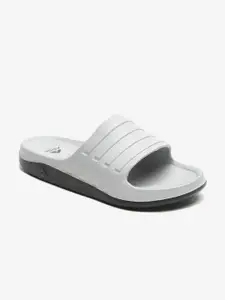 Adda Men Grey Striped Sliders