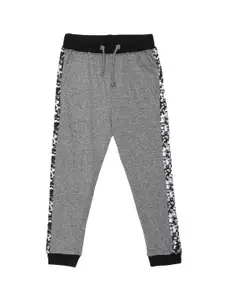 UNDER FOURTEEN ONLY Boys Grey Slim Fit Cotton Joggers Trousers
