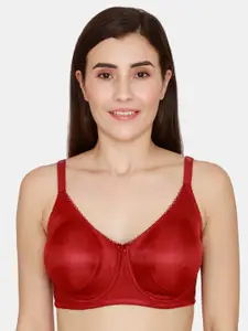 Zivame Women Red Solid Non Padded Underwired Everyday Bra