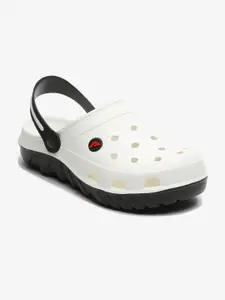 Adda Men White & Black Clogs Sandals