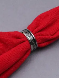 KARATCART  Men Silver Crown Design Band Ring