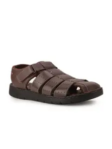 Scholl Men Brown Leather Fisherman Sandals