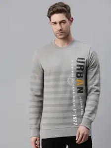 SHOWOFF Men Grey Printed Cotton Sweatshirt