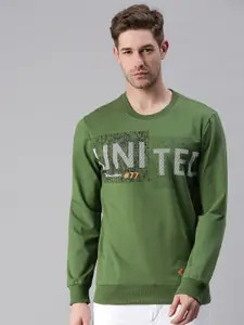 SHOWOFF Men Green Printed Sweatshirt