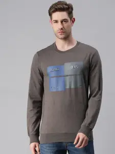 SHOWOFF Men Grey Printed Sweatshirt