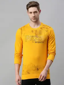 SHOWOFF Men Yellow Printed Sweatshirt
