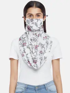 Honey by Pantaloons Women White & Pink Printed Scarf