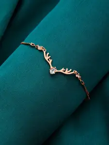 GIVA 925 Silver Rose Gold Deer Bracelet