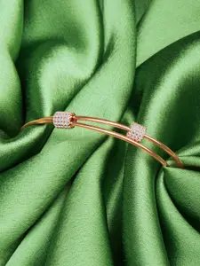 GIVA 925 Sterling Silver Rose Gold Plated Adjustable Clover Loop Bracelet