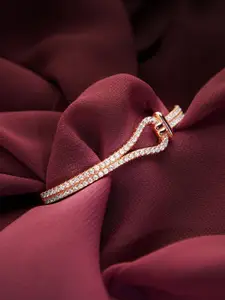 GIVA 925 Sterling Silver Anushka Sharma Rose Gold Plated Feelings Bracelet, Adjustable