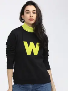 Tokyo Talkies Women Black Printed Sweatshirt