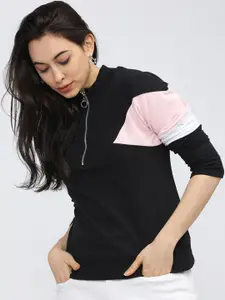 Tokyo Talkies Women Black Sweatshirt