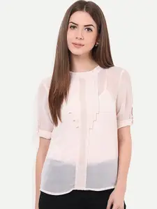 Porsorte Women Pink Comfort Sheer Formal Shirt