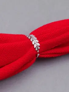 KARATCART Silver-Plated White AD-Studded Finger Ring