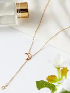 Vembley Gold-Plated Moon Dropping Star Pendant Necklace