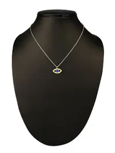Vembley Gold-Plated & Blue Enamelled Evil Eye Pendant Necklace