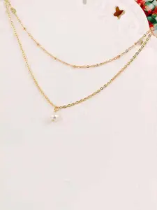 Vembley Gold-Plated & White Layered Necklace
