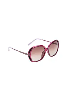 FEMINA FLAUNT  Brown Lens & Pink Oversized Sunglasses with Polarised & UV Protected Lens