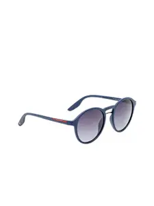 FEMINA FLAUNT Purple Lens & Blue Round Sunglasses with Polarised and UV Protected Lens