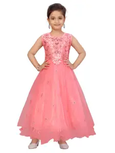 Aarika Pink Embellished Net Maxi Dress