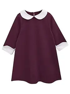 A.T.U.N. Girls Purple Peter Pan Collar A-Line Dress