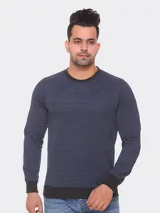 Obaan Men Blue Fleece Sweatshirt