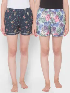 FashionRack Women Pack Of 2 Printed Lounge Shorts