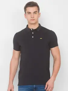 SPYKAR Men Grey Polo Collar Slim Fit T-shirt