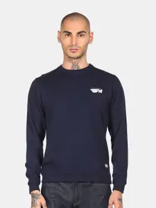 Flying Machine Men Blue Sweatshirt