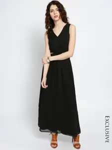 Besiva Women Black Solid Maxi Dress