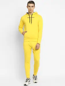 OFF LIMITS Men Yellow Solid Hooded Tracksuit