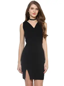 Besiva Women Black Solid A-Line Dress