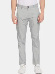 Arrow Sport Men Grey Textured Trousers
