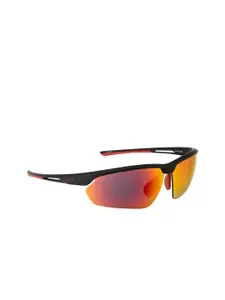 OPIUM Men Red Lens & Black Sports Sunglasses with UV Protected Lens OP-1816-C02-