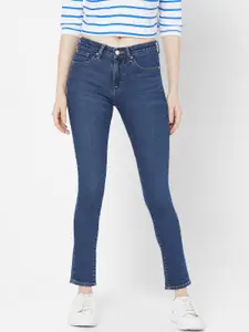 SPYKAR Women Blue Skinny Fit Low Distress Stretchable Jeans