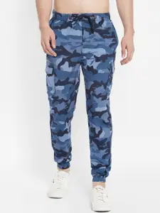 SAPPER Men Multicoloured Camouflage Printed Slim Fit Easy Wash Joggers Trousers