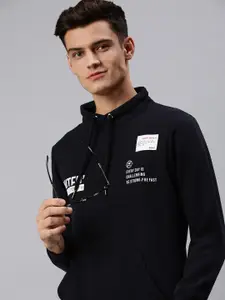 SHOWOFF Men Navy Blue Printed Cotton Sweatshirt