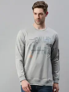 SHOWOFF Men Grey Printed Sweatshirt