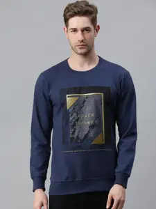 SHOWOFF Men Navy Blue Printed Sweatshirt