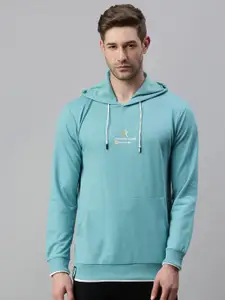 SHOWOFF Men Blue Hooded Sweatshirt