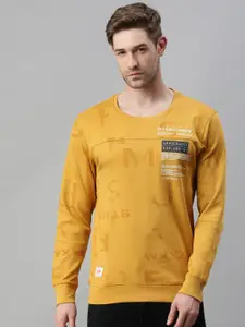 SHOWOFF Men Yellow Printed Sweatshirt